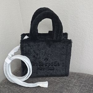 Kate Spade Black Faux Fur Tote Bag